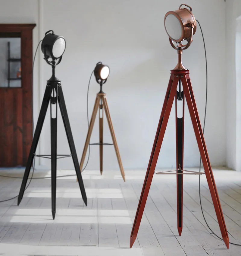 Vintage Floor Lamps tripod lamp Loft Machinery Industry Standing Lamp for Living Room Retro searchlight lamp Light Fixture E14
Vintage Floor Lamps tripod lamp Loft Machinery Industry Standing Lamp for Living Room Retro searchlight lamp Light Fixture E14