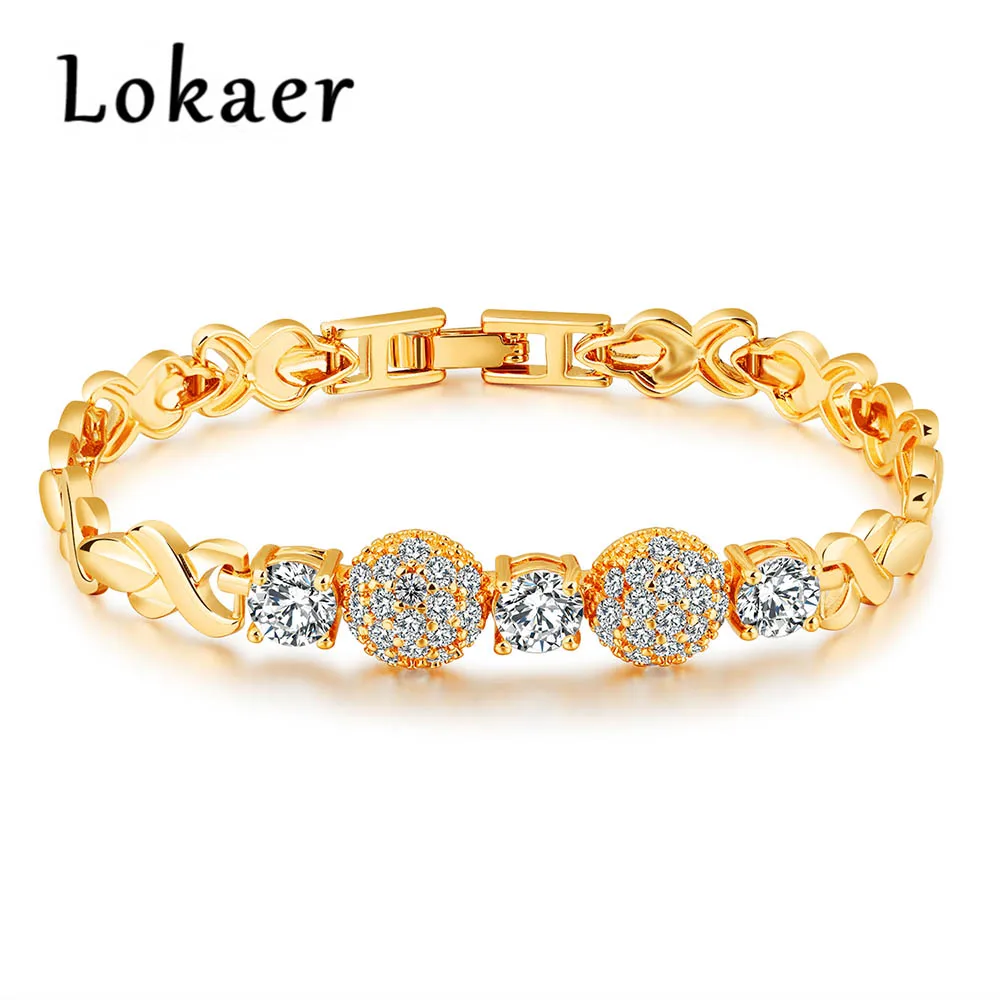 Lokaer Classic Gold Color Crystal Bracelets Bangles Pave Cubic Zirconia Round Ladies Friendship Brecelet Jewelry Gift LKS498
Lokaer Classic Gold Color Crystal Bracelets Bangles Pave Cubic Zirconia Round Ladies Friendship Brecelet Jewelry Gift LKS498