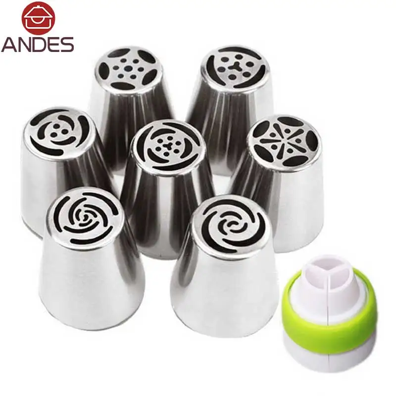 7PCS Stainless Steel Russian Tulip Icing Piping Nozzle + 1 Adaptor Converter Pastry Decorating Tips Cake Cupcake Decorator Rose
7PCS Stainless Steel Russian Tulip Icing Piping Nozzle + 1 Adaptor Converter Pastry Decorating Tips Cake Cupcake Decorator Rose