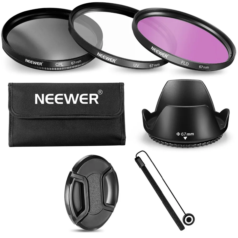 Neewer Lens Filter Accessory Kit for Canon Nikon Sony Samsung Fujifilm Pentax:UV/CPL/FLD Filter,Pouch,Lens Hood, Lens Cap
Neewer Lens Filter Accessory Kit for Canon Nikon Sony Samsung Fujifilm Pentax:UV/CPL/FLD Filter,Pouch,Lens Hood, Lens Cap