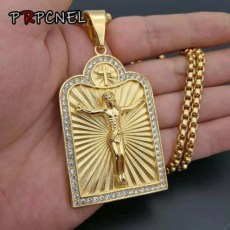 316L Stainless Steel gold color Link Chain INRI Jesus Cross Crucifix Pendant&Necklaces Men Fashion Jewelry Father Gift
316L Stainless Steel gold color Link Chain INRI Jesus Cross Crucifix Pendant&Necklaces Men Fashion Jewelry Father Gift