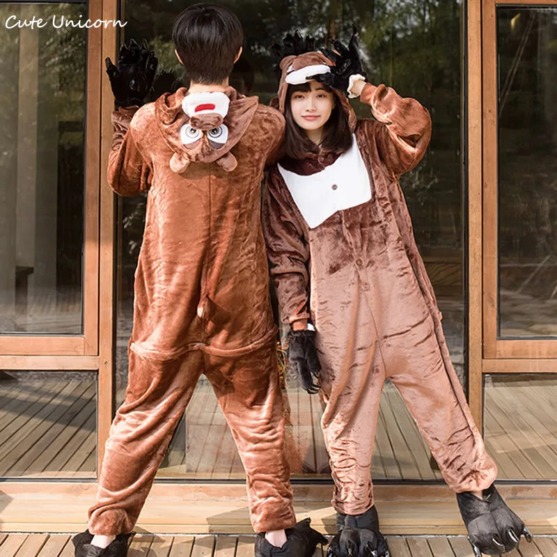 Animal Pajamas cute Brown Bear Cosplay Onesies Adult Jumpsuit Cartoon Cos Costume for Halloween Carnival pyjamas women sleepsuit
Animal Pajamas cute Brown Bear Cosplay Onesies Adult Jumpsuit Cartoon Cos Costume for Halloween Carnival pyjamas women sleepsuit