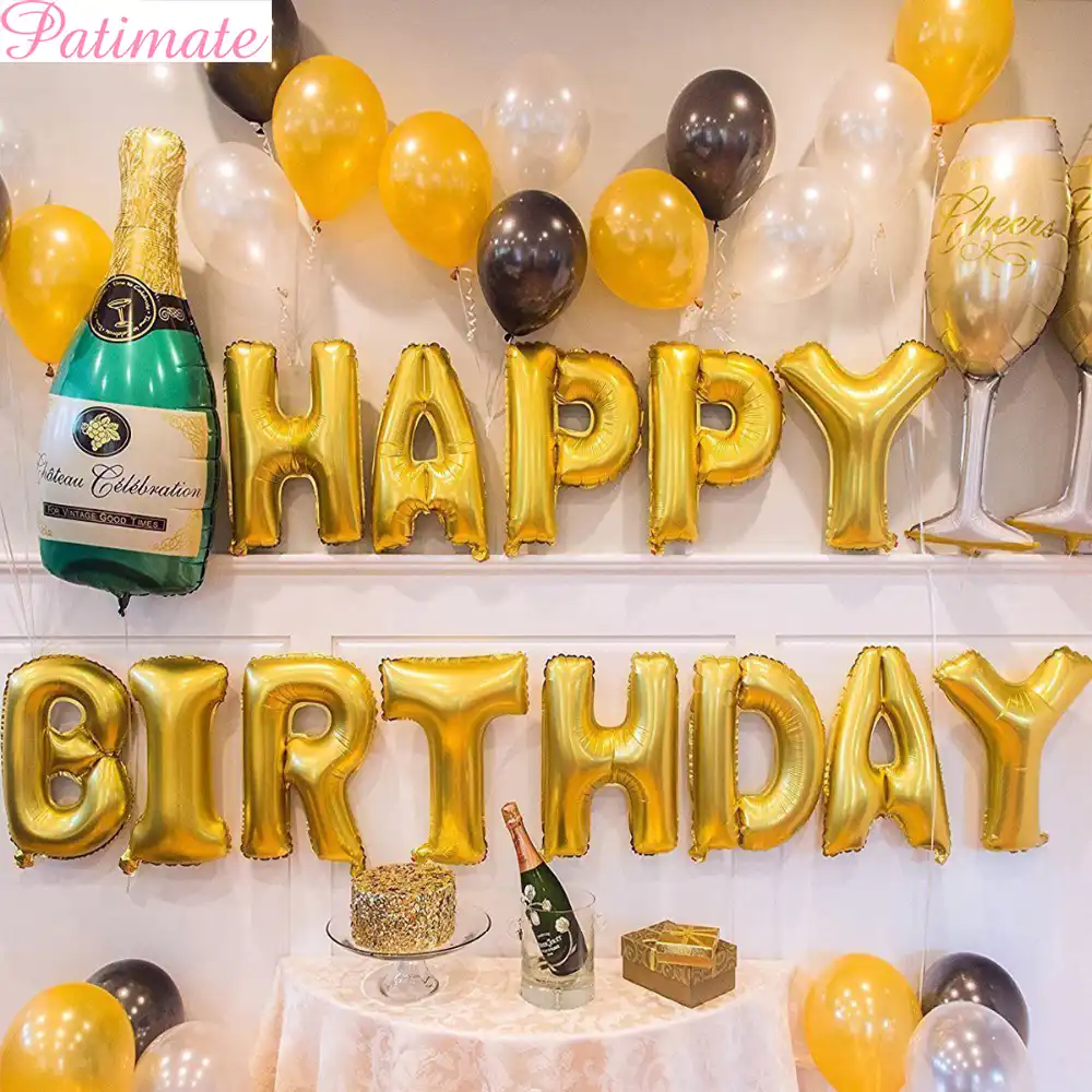 patimate 32inch big foil birthday balloons air helium number