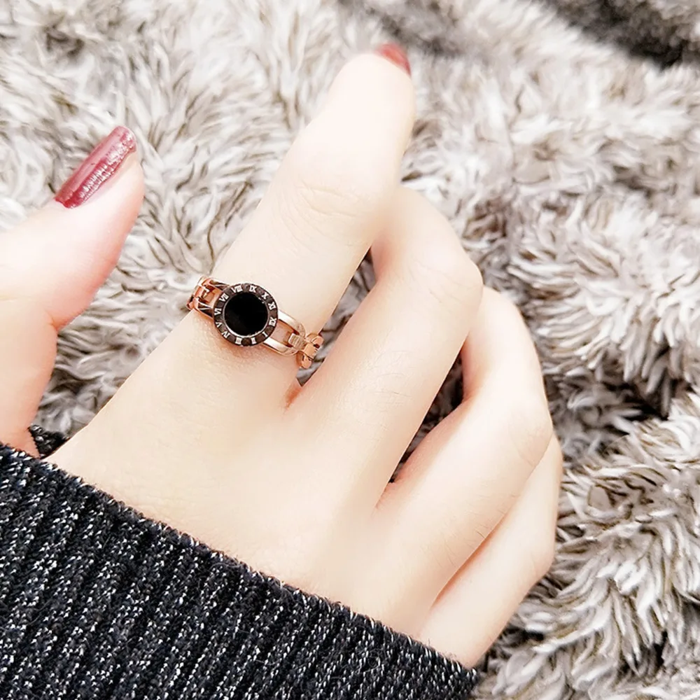 Black Letter Simple Ring For Women Woman Stainless Steel Rose Gold Fashion Engagement Wedding Womens Ladies Rings Jewelry
Black Letter Simple Ring For Women Woman Stainless Steel Rose Gold Fashion Engagement Wedding Womens Ladies Rings Jewelry