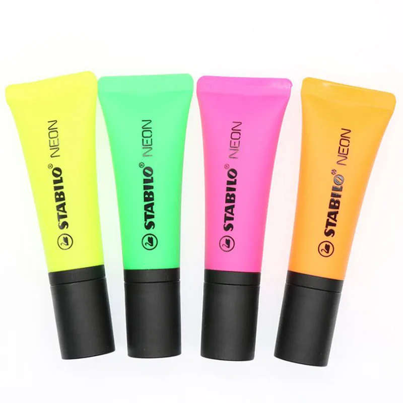 

1pc Toothpaste Highlighter Different Colors Mark Fluorescent Marker Bag 4 Color Line Thickness 2-5mm Color