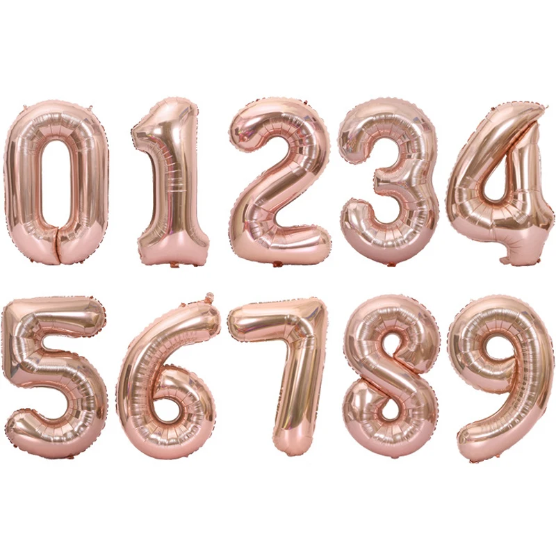 16/32/40 inch rose gold number 0 to 9 foil balloons wedding kids birthday party decoration helium air balloon party supplies
16/32/40 inch rose gold number 0 to 9 foil balloons wedding kids birthday party decoration helium air balloon party supplies