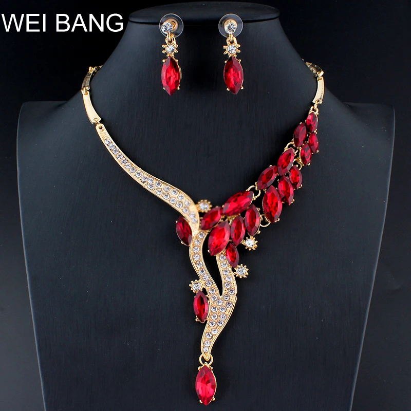 weibang African jewelry women wedding jewelry set crystal necklace earrings sets of dress accessories dropshipping
weibang African jewelry women wedding jewelry set crystal necklace earrings sets of dress accessories dropshipping