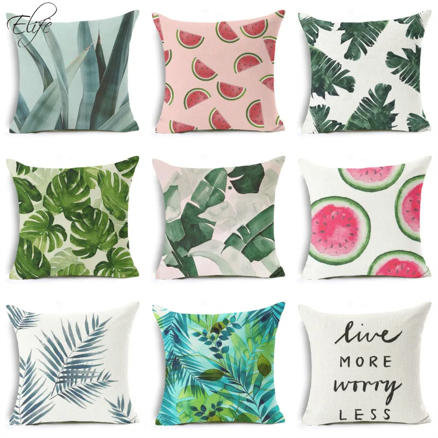 Elife Polyester Cotton linen Cushion Cover watermelon Pillow Case plant Pillows Cover For Sofa Car waist Home Decorative 45*45cm
Elife Polyester Cotton linen Cushion Cover watermelon Pillow Case plant Pillows Cover For Sofa Car waist Home Decorative 45*45cm
