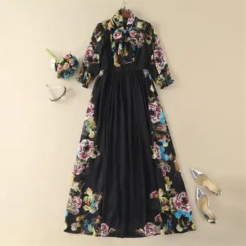 Women Runway Dress 2019 High Quality O-neck Floral Printed Elegant Ladies Maxi Dresses DX0593
Women Runway Dress 2019 High Quality O-neck Floral Printed Elegant Ladies Maxi Dresses DX0593