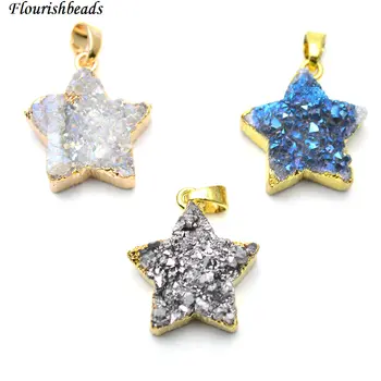20mm Natural Drusy Agate Star Shape Stone Pendants Fit Fashion Necklace Jewerly making 5pc per lot
20mm Natural Drusy Agate Star Shape Stone Pendants Fit Fashion Necklace Jewerly making 5pc per lot