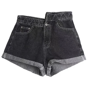 Summer Denim Shorts Women Vintage Irregular Denim Hot Pants Loose High Waist Shorts Harajuku Curled Denim Shorts Cotton Female
Summer Denim Shorts Women Vintage Irregular Denim Hot Pants Loose High Waist Shorts Harajuku Curled Denim Shorts Cotton Female