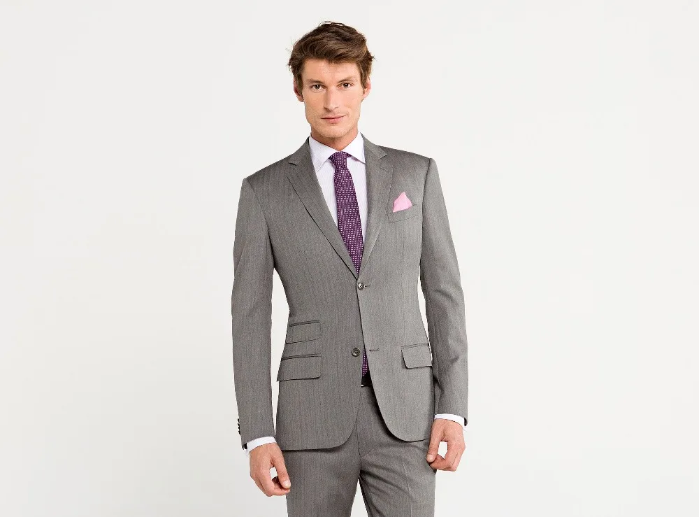 New arriving Custom Slim Fit grey herringbone two Buttons notch Lapel double vent with ticket pockets classic men(jacket+pants)
New arriving Custom Slim Fit grey herringbone two Buttons notch Lapel double vent with ticket pockets classic men(jacket+pants)
