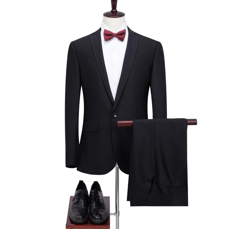 Business Casual Suit Two Suits Men 'S Wedding Fashion Gentleman Dress Youth Men's the Groom Suit Set Married Dress Slim Fit plai 
Business Casual Suit Two Suits Men 'S Wedding Fashion Gentleman Dress Youth Men's the Groom Suit Set Married Dress Slim Fit plai