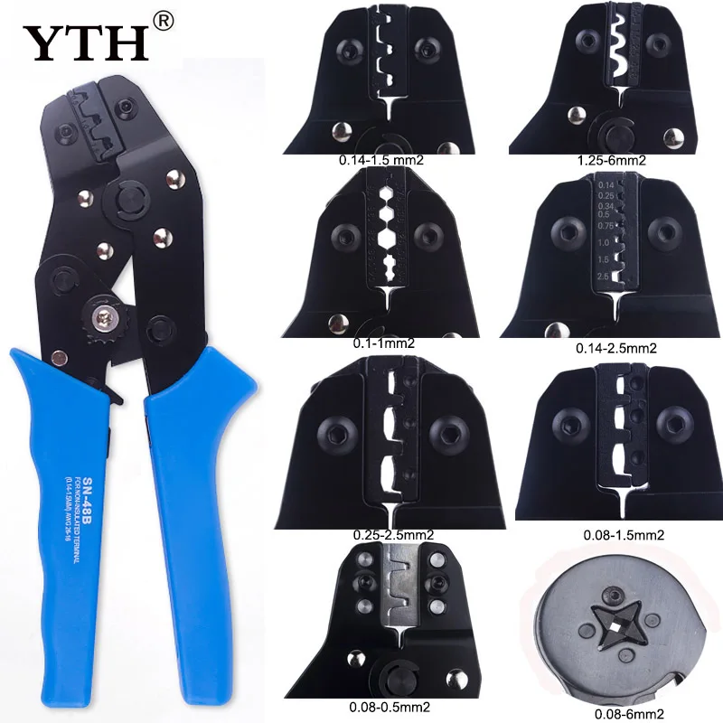 YTH Terminals Crimping Pliers Electrical-Pliers Set SN-48B SN-02 for 0.08-6mm2 6-4A 6-6A 14-20AWG Tube Tubular Clamp Tools
YTH Terminals Crimping Pliers Electrical-Pliers Set SN-48B SN-02 for 0.08-6mm2 6-4A 6-6A 14-20AWG Tube Tubular Clamp Tools