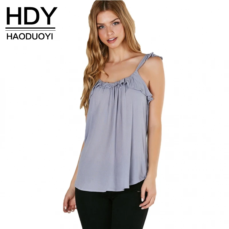 HDY Haoduoyi 2019 Fashion Sweet Ruffles Patchwork Women Tank Backless O-neck Brief Lady Tops Casual Purple Female Summer T-shirt
HDY Haoduoyi 2019 Fashion Sweet Ruffles Patchwork Women Tank Backless O-neck Brief Lady Tops Casual Purple Female Summer T-shirt