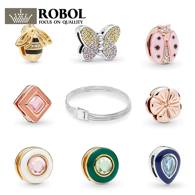925 Sterling Silver Original 1:1 Reflexions Clip High Quality Ladies Bee Butterfly Insect Flowers Water Drops Beads Jewelry
925 Sterling Silver Original 1:1 Reflexions Clip High Quality Ladies Bee Butterfly Insect Flowers Water Drops Beads Jewelry