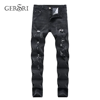 Gersri Men's Ripped Jeans Pants Hole Denim Joggers Male Distressed Destroyed Trousers Cotton Long brand Pants
Gersri Men's Ripped Jeans Pants Hole Denim Joggers Male Distressed Destroyed Trousers Cotton Long brand Pants