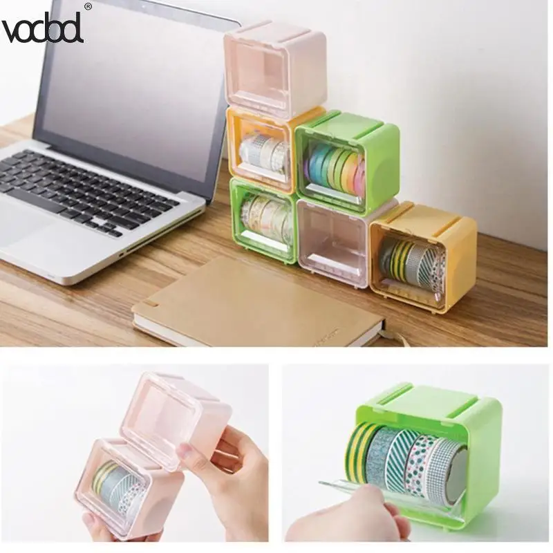 Mini Plastic Japanese Washi Tape Storage Box Roll Msking Tape Table Holder Organizer Office Desktop Dispenser Supplies
Mini Plastic Japanese Washi Tape Storage Box Roll Msking Tape Table Holder Organizer Office Desktop Dispenser Supplies