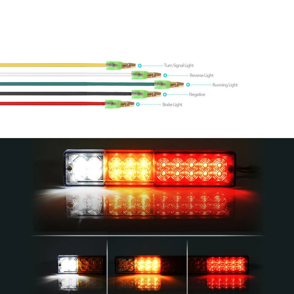 2 PCS 20 Led Truck Tail Light 12V Car Led Taillight For Van Lamp Reversing Lights Tail Lights For Trailers Left And Right Lamps (11)
