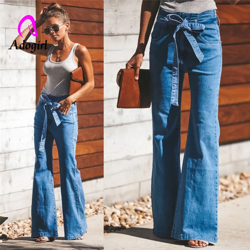 Adogirl waist drawstring wide leg female jeans solid blue boot cut long pants high waist street wear casual vintage denim jeans
Adogirl waist drawstring wide leg female jeans solid blue boot cut long pants high waist street wear casual vintage denim jeans