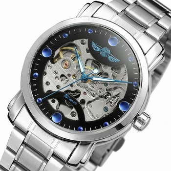 Winner Blue Ocean Fashion Casual Designer Stainless Steel Men Skeleton Watches Top Brand Luxury Mechanical Automatic Watch Clock 
Winner Blue Ocean Fashion Casual Designer Stainless Steel Men Skeleton Watches Top Brand Luxury Mechanical Automatic Watch Clock