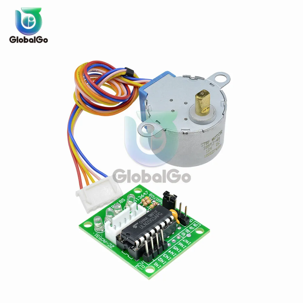 Мини шаговый двигатель постоянного тока 28BYJ 48 DC5V DC12V 4 фазы DC редукторный ULN2003