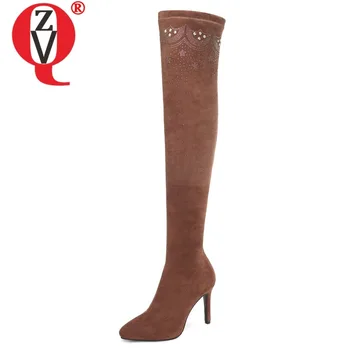 ZVQ woman shoes winter warm new fashion flock party over knee boots outside super high heels slip-on crystal shoes drop shipping
ZVQ woman shoes winter warm new fashion flock party over knee boots outside super high heels slip-on crystal shoes drop shipping