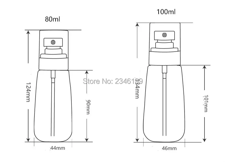 Empty Plastic Spray Bottle 80ml Plastic Lotion Pump 100ml Empty Emulsion Pump Cosmetic Plastic Transparent Spray Bottle (2)