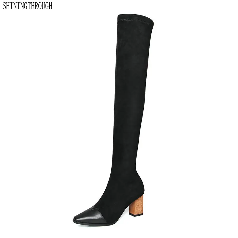 Real leather high heels over the Knee High women Boots sexy party wedding Boots patchwork poined Toe Botas Women size 41 42
Real leather high heels over the Knee High women Boots sexy party wedding Boots patchwork poined Toe Botas Women size 41 42