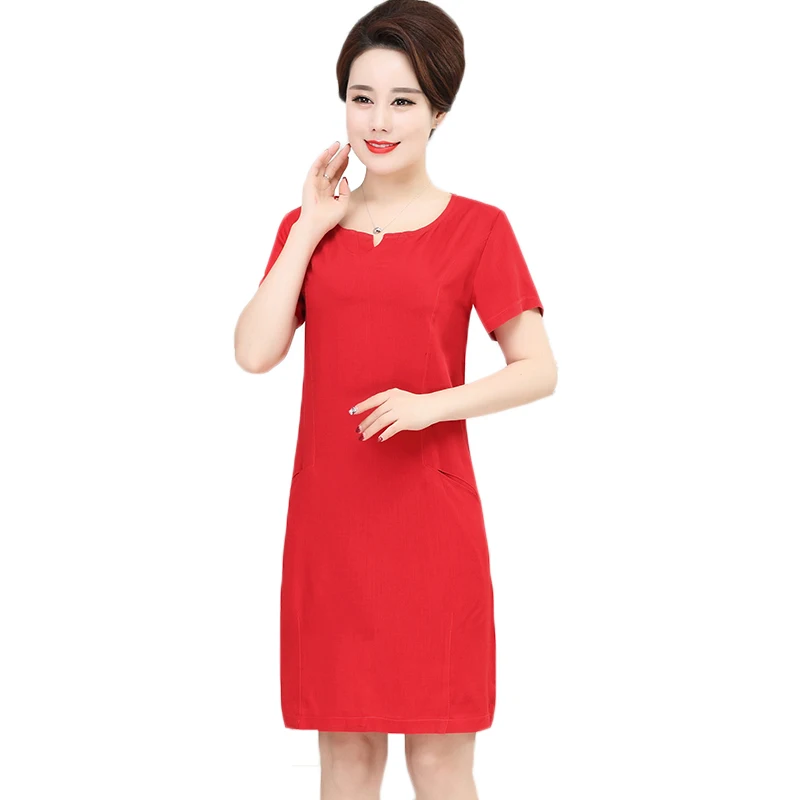 Middle-aged women clothes 2018 summer new short sleeve dress womens large size loose dress female casual slim cotton linen dress
Middle-aged women clothes 2018 summer new short sleeve dress womens large size loose dress female casual slim cotton linen dress