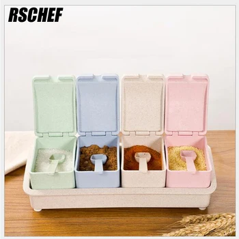 RSCHEF Kitchen creative utensils colorful plastic seasoning box four pieces with spoon
RSCHEF Kitchen creative utensils colorful plastic seasoning box four pieces with spoon