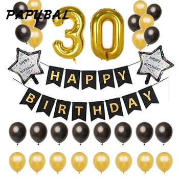 1set 30 18 25 21 50 years old Birthday Balloons Party Decoration Black Banner 12inch Latex Balloon 40inch Number digit globos
1set 30 18 25 21 50 years old Birthday Balloons Party Decoration Black Banner 12inch Latex Balloon 40inch Number digit globos
