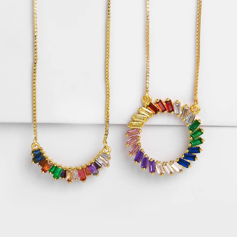 OCERIO 10pcs Trendy Colorful Rhinestone Bar Necklace CZ Simple Girls Rainbow Baguetee Geometric Pendant & Necklace nke-p17
OCERIO 10pcs Trendy Colorful Rhinestone Bar Necklace CZ Simple Girls Rainbow Baguetee Geometric Pendant & Necklace nke-p17