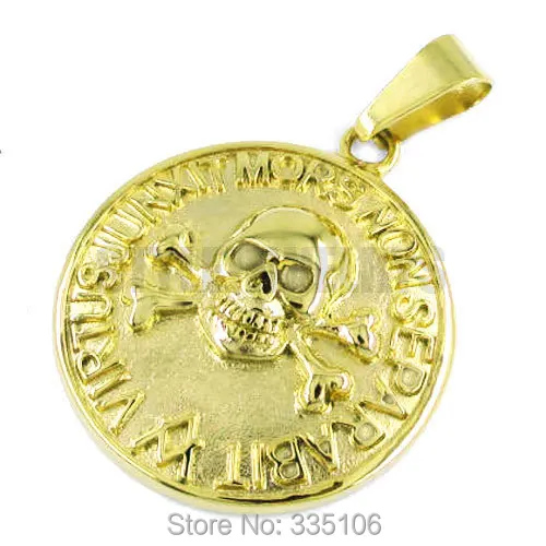 

Free shipping! Gold Masonic Skull Biker Pendant Stainless Steel Jewelry Freemasonry Motor Biker Mason Pendant SWP0320G