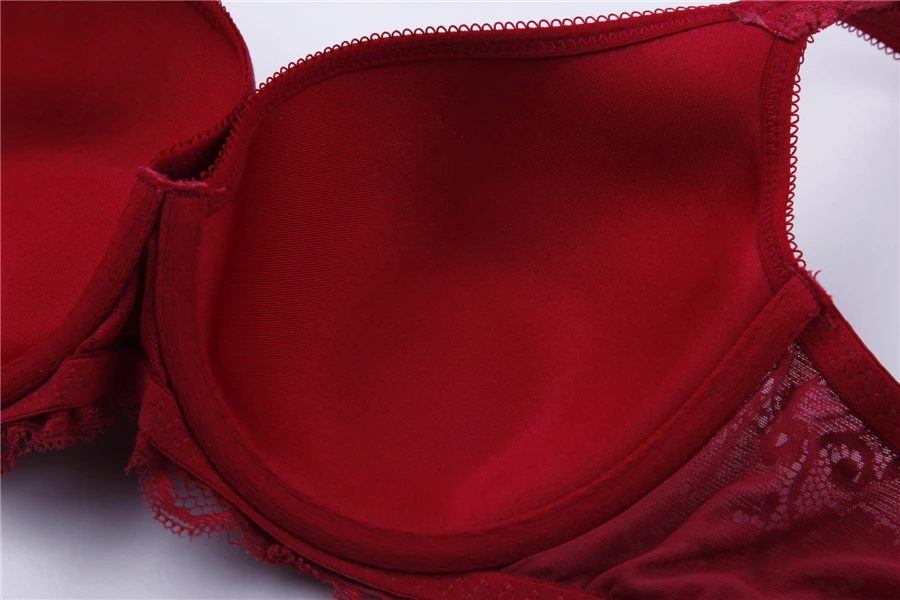 Plus Size Bra Set 3D Air Mesh Breath Underwear Full Cup Minimizer Women Lingerie Lace Intimates Ladies Bra and Panty Set Quality 34
