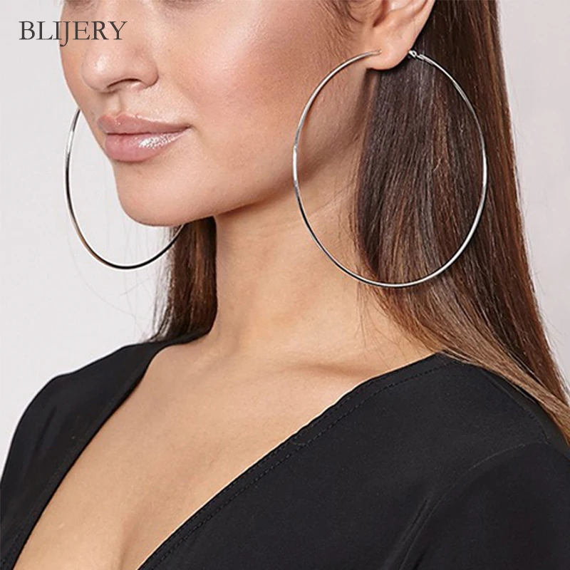 BLIJERY Super Big Round Hoop Earrings Rose Gold Silver Black Color Circle Earrings For Women Party Brincos Punk Jewelry Gift
BLIJERY Super Big Round Hoop Earrings Rose Gold Silver Black Color Circle Earrings For Women Party Brincos Punk Jewelry Gift