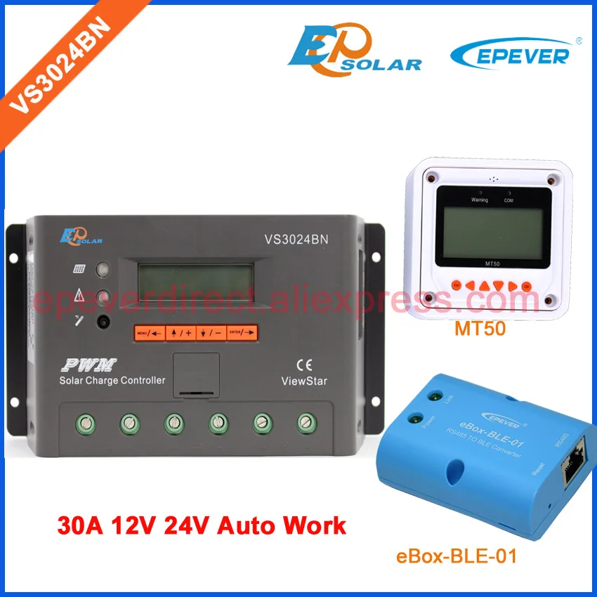 Two colors MT50 remote meter with solar charger controller VS3024BN 30A 30amps 12V 24V bluetooth function EPEVER
Two colors MT50 remote meter with solar charger controller VS3024BN 30A 30amps 12V 24V bluetooth function EPEVER