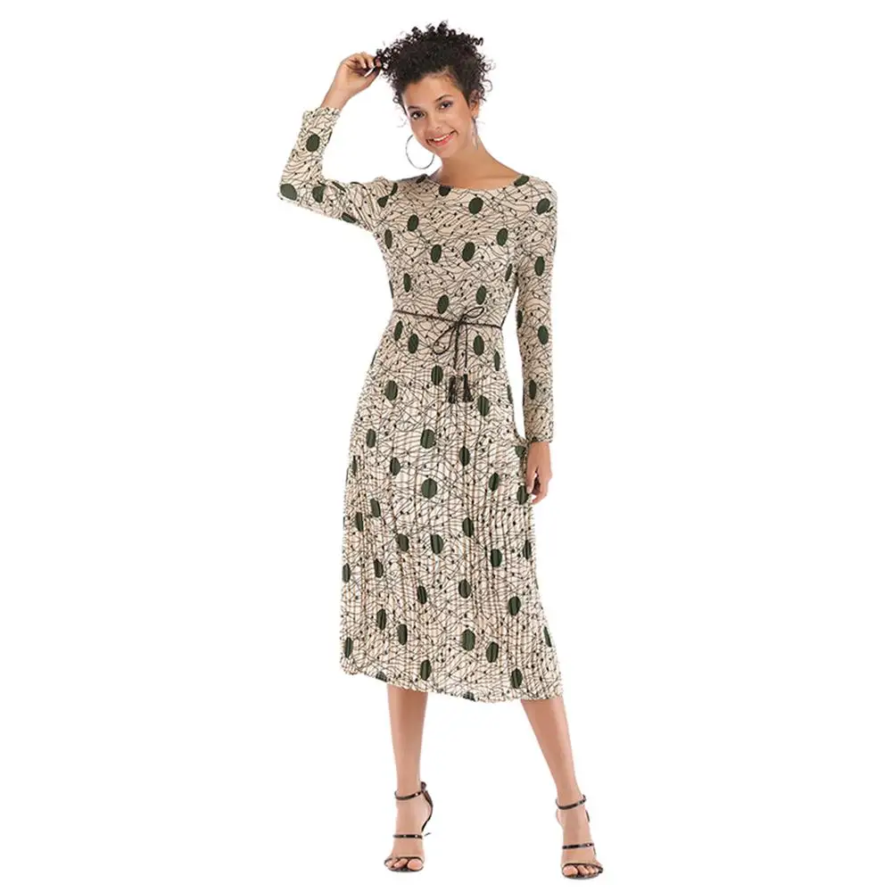 New Summer Women's Elegant Long Sleeve Dress O-Neck Chiffon Dot Pattern Dress Casual Dresses
New Summer Women's Elegant Long Sleeve Dress O-Neck Chiffon Dot Pattern Dress Casual Dresses