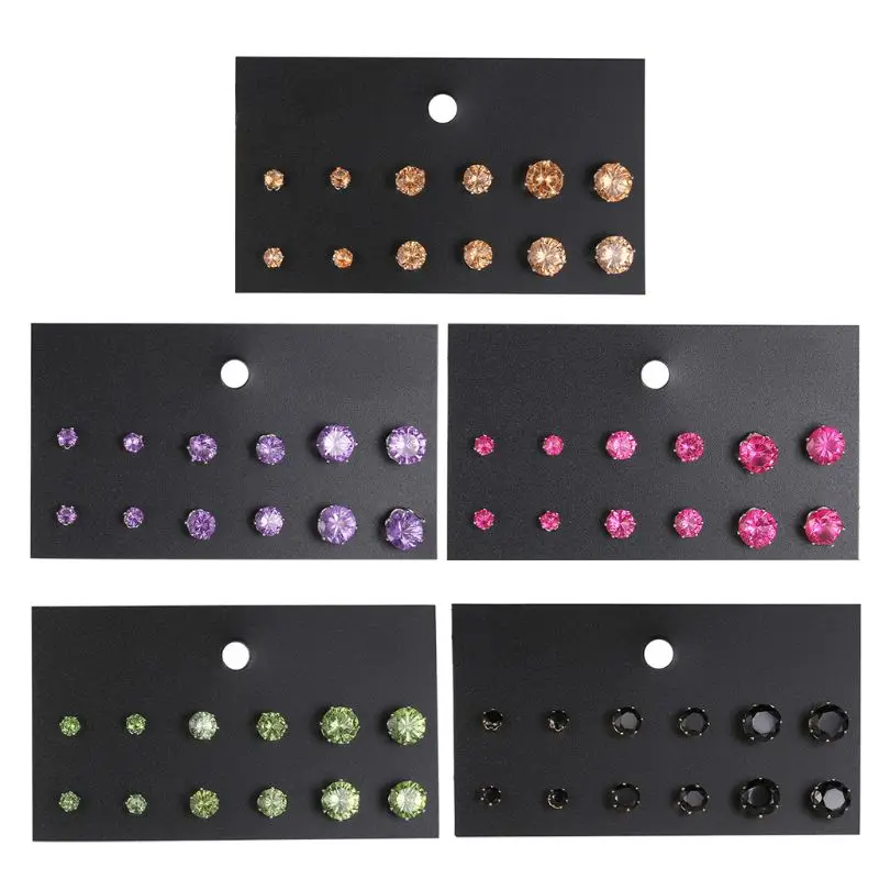 6 Pairs Imitation Classic Round Cut Cubic Zirconia Stud Earrings Set For Women Fashion Jewelry Christmas Gifts
6 Pairs Imitation Classic Round Cut Cubic Zirconia Stud Earrings Set For Women Fashion Jewelry Christmas Gifts