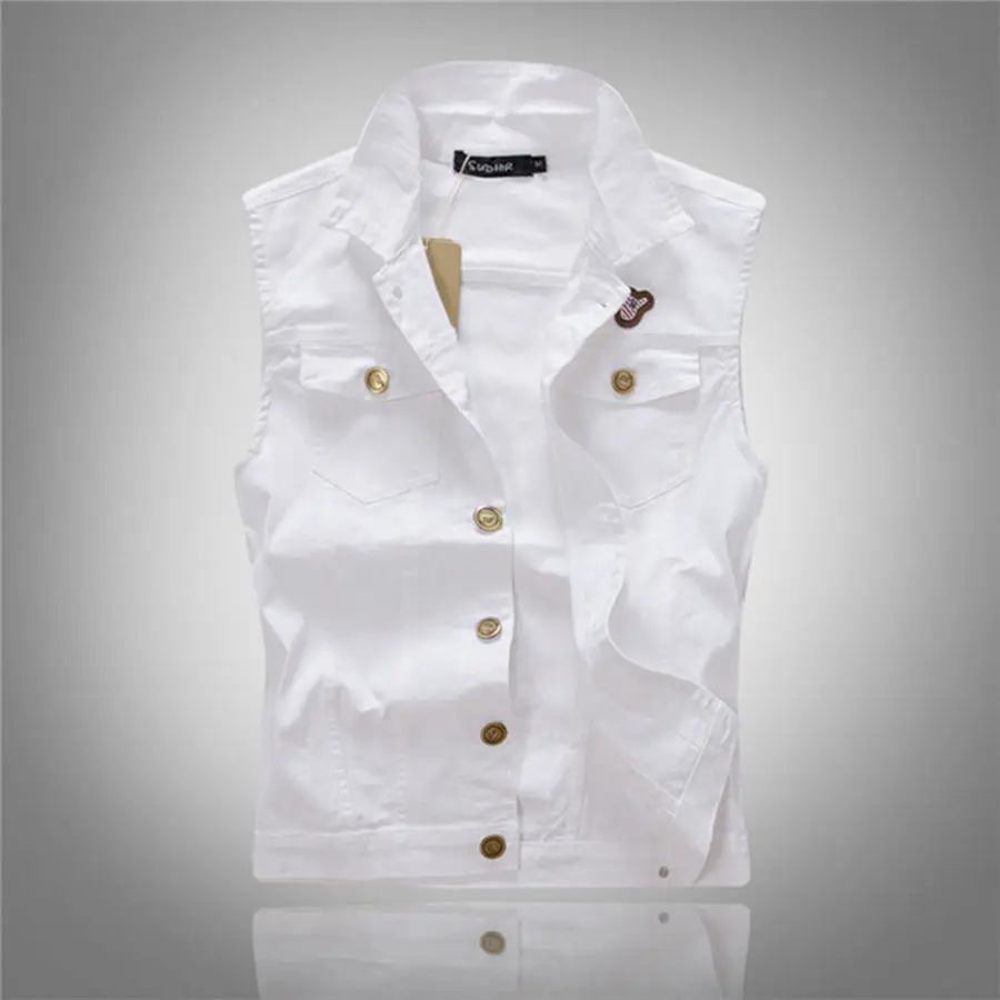 Men's Summer Denim Vest White Casual Slim Korean Jeans Vest Jackets Men Tops Clothing
Men's Summer Denim Vest White Casual Slim Korean Jeans Vest Jackets Men Tops Clothing