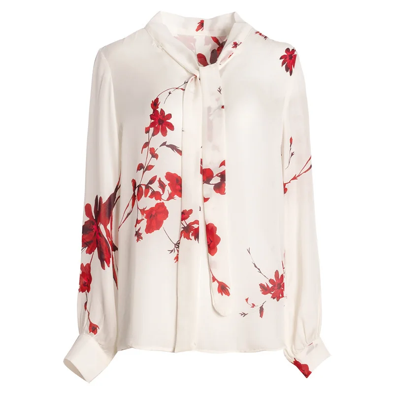 Ribbon bow retro fashion elegant small floral silk long-sleeved small shirt female silk wild tops spring 2019 new i33
Ribbon bow retro fashion elegant small floral silk long-sleeved small shirt female silk wild tops spring 2019 new i33