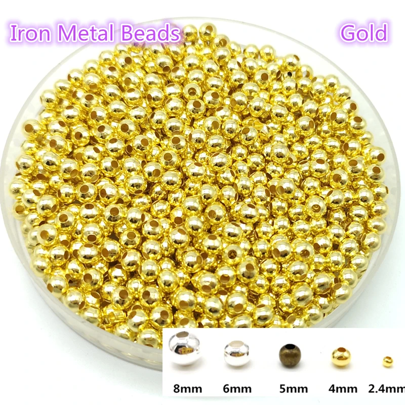 Five Sizes Gold Iron Metal Beads Jewelry Findings Diy Beads Smooth Ball Spacer Beads For Jewelry Making Making
Five Sizes Gold Iron Metal Beads Jewelry Findings Diy Beads Smooth Ball Spacer Beads For Jewelry Making Making