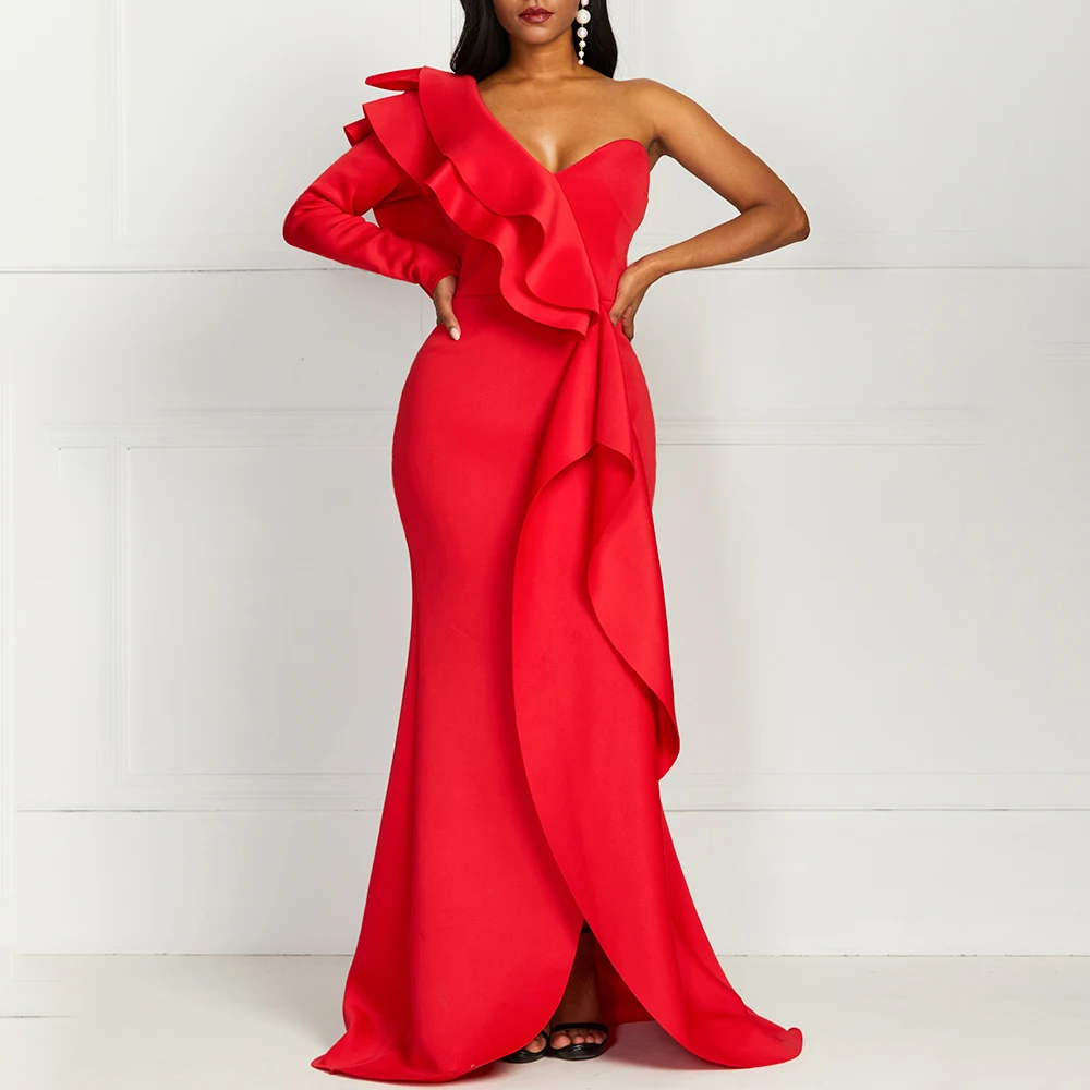 African Style Elegant Party Sexy Vintage Women Long Dresses Big Size One Shoulder Strapless Split Ruffles Female Maxi Red Dress
African Style Elegant Party Sexy Vintage Women Long Dresses Big Size One Shoulder Strapless Split Ruffles Female Maxi Red Dress