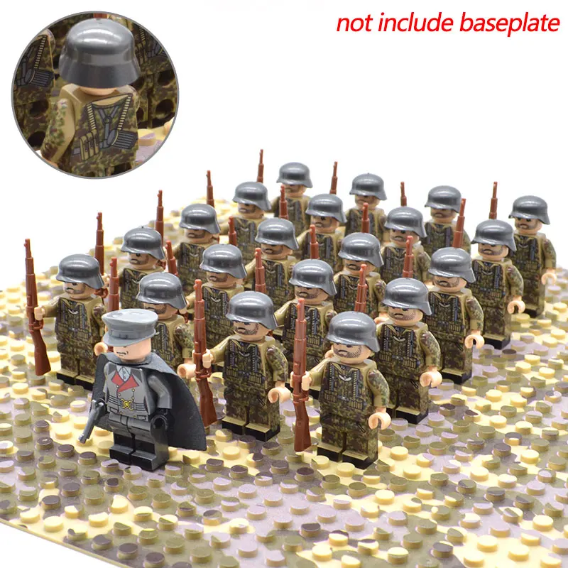 21pcs/set WW2 DE Army Troops Military Soldiers and Officer Kar 98k Camouflage Building Blocks Brick Toys for Kids
21pcs/set WW2 DE Army Troops Military Soldiers and Officer Kar 98k Camouflage Building Blocks Brick Toys for Kids