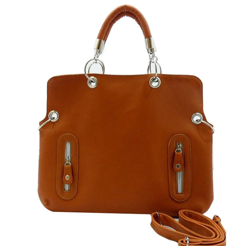 Retro Style Ladies Large Shoulder Bag Female PU Leather Tote Hobo Bag Women Brown Casual Shopping Bag Simple Clutch Bag