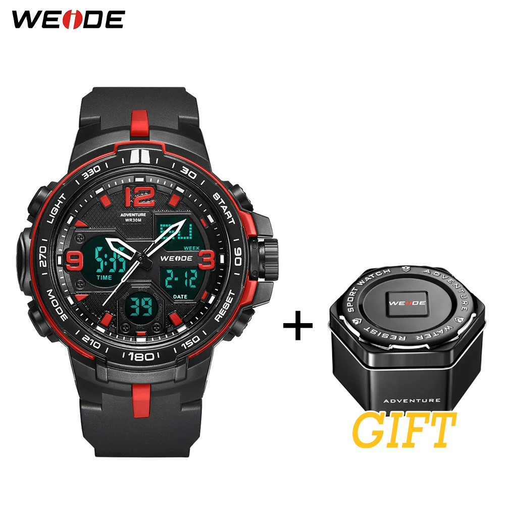 WEIDE Men's Sport Casual Model LCD Digital Quartz PU Strap Alarm Calendar Wristwatch 30 Meters Water Resistant Electronic Clock
WEIDE Men's Sport Casual Model LCD Digital Quartz PU Strap Alarm Calendar Wristwatch 30 Meters Water Resistant Electronic Clock