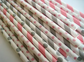 Free Shipping 250pcs Pink and Grey striped and polka dot Paper Straw Mix baby shower wedding straws
Free Shipping 250pcs Pink and Grey striped and polka dot Paper Straw Mix baby shower wedding straws