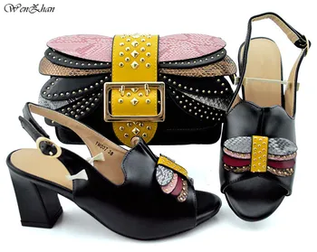 WENZHAN Fashion Black Med Shoes And Bag Sets Newest African Women Stronger Heels Pumps Matching Purse For Wedding Party B94-6
WENZHAN Fashion Black Med Shoes And Bag Sets Newest African Women Stronger Heels Pumps Matching Purse For Wedding Party B94-6