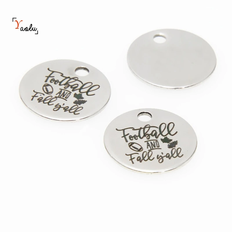 10pcs/lot Football charm Football and Fall Y'all Stainless steel message Charm pendant 20mm
10pcs/lot Football charm Football and Fall Y'all Stainless steel message Charm pendant 20mm