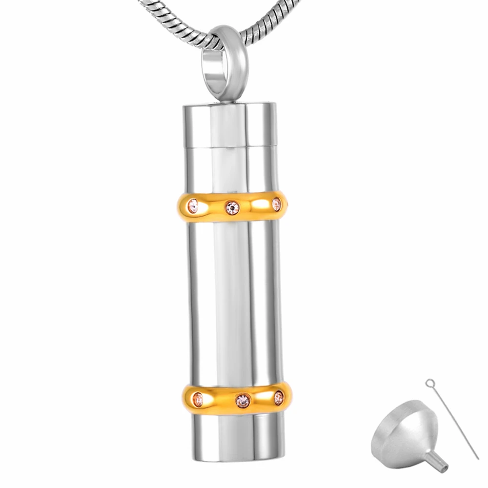 9285 Keepsake Charm Necklace - Golden CZ Cylinder - Fur Sand Pills Tablets Stash
9285 Keepsake Charm Necklace - Golden CZ Cylinder - Fur Sand Pills Tablets Stash